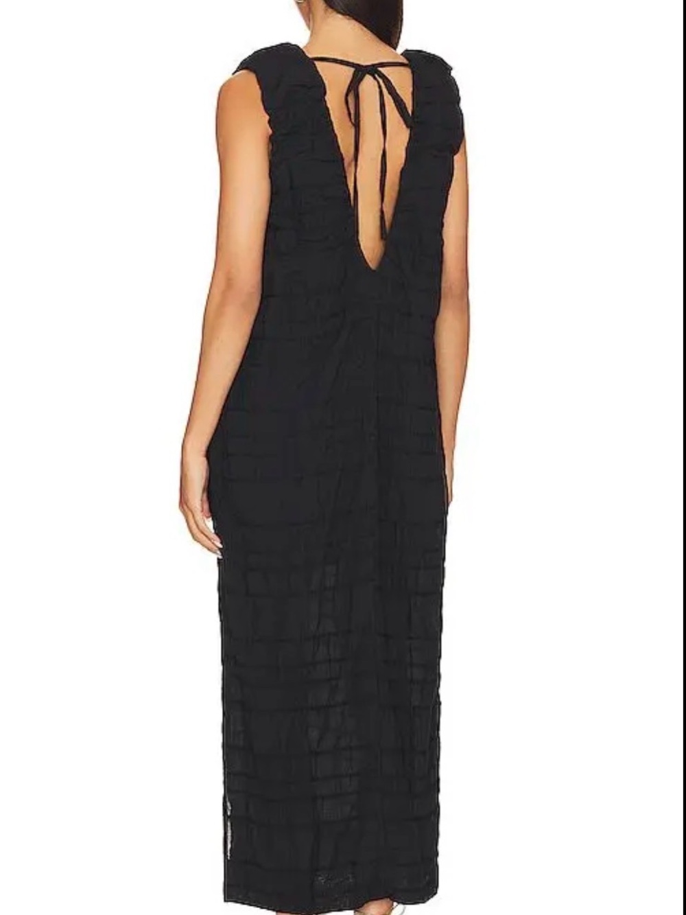 Free People Black Ruffled V-Neck Maxi Dress - Picture 2 of 9